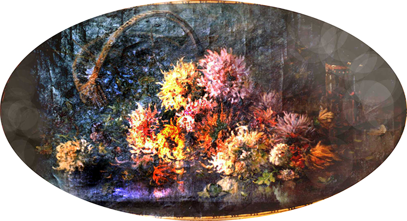 Chrysanthemen im Korb