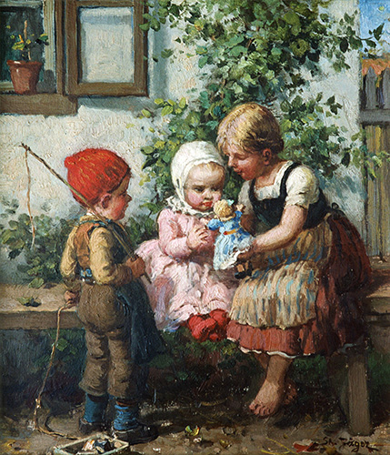 Drei spielende Kinder