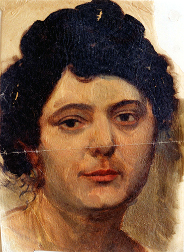 Frau mit schwarzem Haar