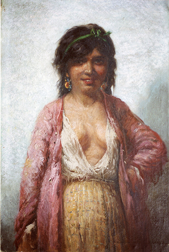 Zigeunerin entblöster Brust