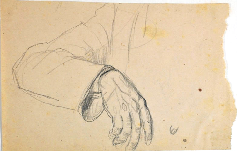 Handstudie - Männerhand mit Ärmel