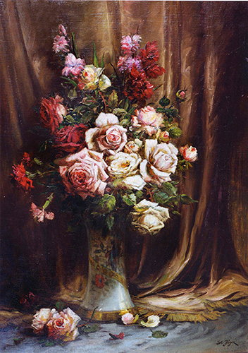 Rosen in einer Porzellanvase