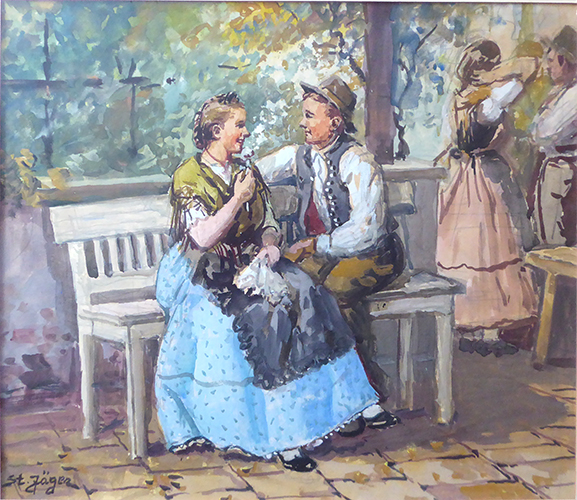 Tanzpause - Paar auf der Bank