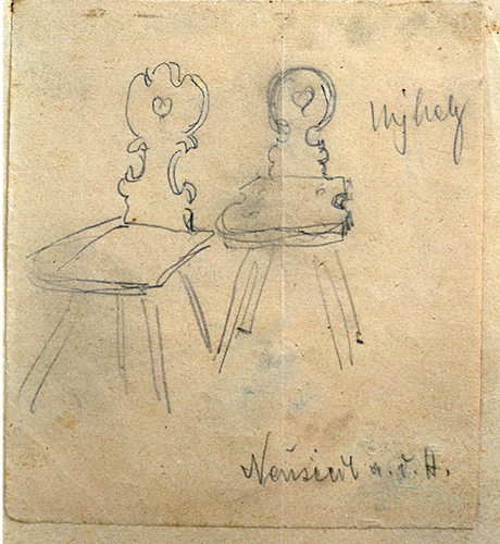 Stühle, zwei verschiedenen Formen – Ujhely