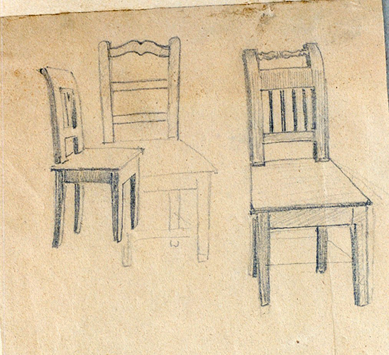 Stühle, drei verschiedene Formen