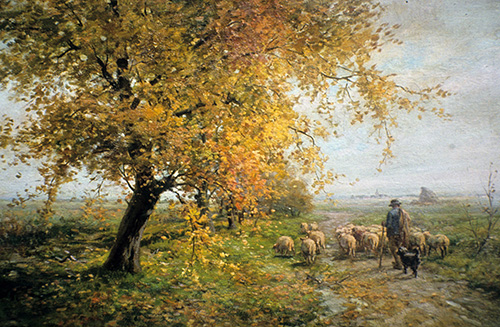 Ziehende Herde im Herbst