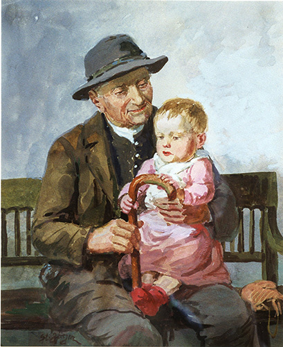 Großvater mit Enkelkind