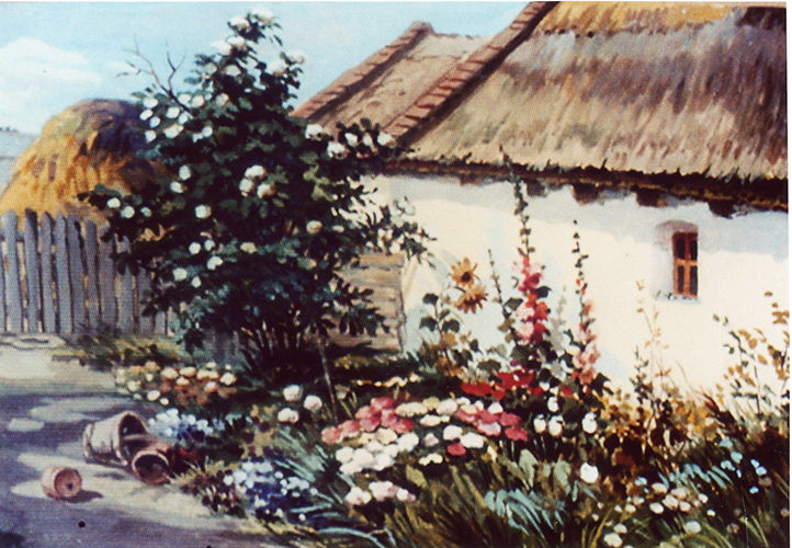 Hinterhaus und Blumengarten