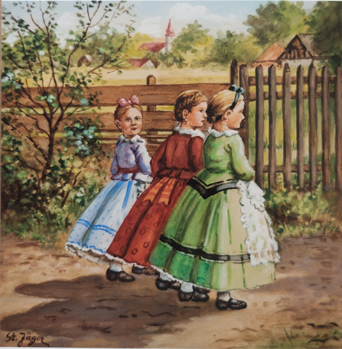 Drei Mädchen unterwegs