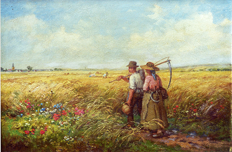 Heimkehr – Schnitterpaar in der Weizenflur