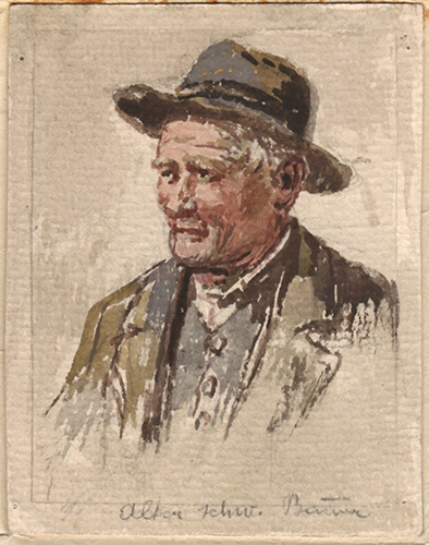 Männerporträt, alter schwäbischer Bauer (Skizze)
