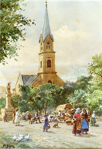 Wochenmarkt in Hatzfeld - Kirche