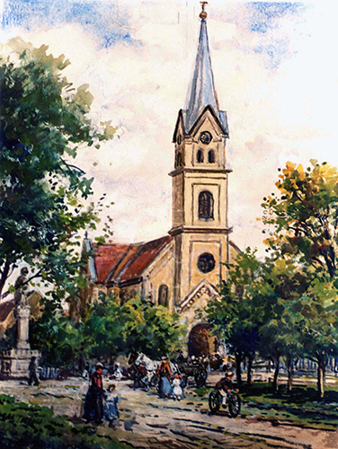 Hatzfeld, vor der Kirche