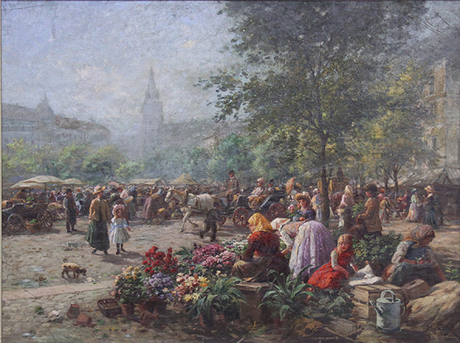 Blumenmarkt in Stadt