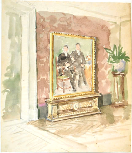 Interieur mit Gemälde