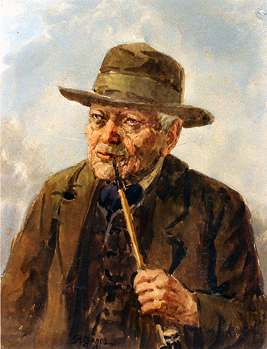 Männerporträt, alter Bauer